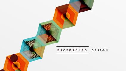 Poster - Hexagons design geometric abstract background