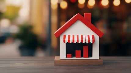 Poster - Online Shopping Concept for a Digital Storefront with Growth Visualization and Modern Design
