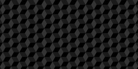 Poster - minimal cubes geometric tile and mosaic wall grid retro digital hexagon technology wallpaper backgro