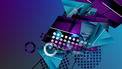 Aufkleber - Creative triangles and circles composition