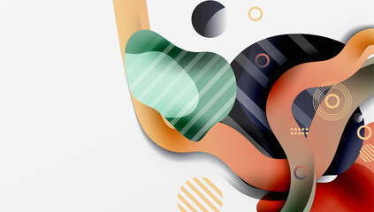 Aufkleber - Vibrant abstract background overlapping shapes