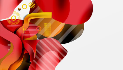 Poster - Abstract background - Lines circles and liquid shapes
