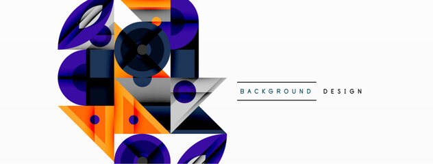 Aufkleber - Dynamic geometric composition with sharp angles, circular forms, and gradient colors