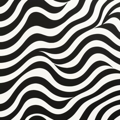 Aufkleber - Modern abstract design featuring bold black and white wavy lines with minimalistic elegance and structured spacing in a contemporary style