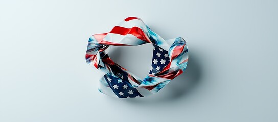 Poster - An abstract composition featuring an American flag design in a unique shape