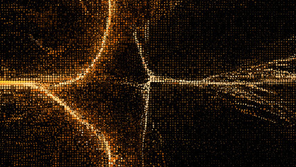 Leinwandbilder - An eye-catching abstract geometric background composed of dot shapes in a pointillism technique, developed through technological means