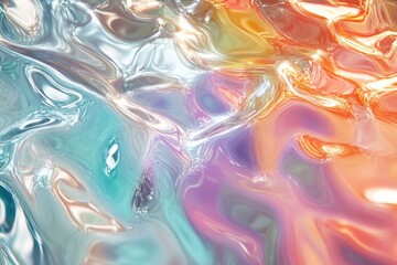 Poster - This artwork features a lively blend of colors flowing together, enhanced by reflective silver foil, creating an engaging visual experience