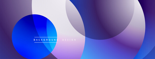 Poster - Layered circular shapes in vivid colors form a gradient-rich abstract design with smooth transitions, depth effects, and a modern, futuristic aesthetic