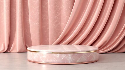 Poster - Elegant pink backdrop with circular platform for presentations or displays.