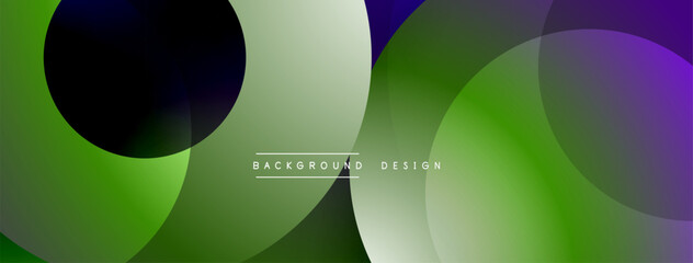 Aufkleber - Abstract composition with layered circular elements, blending gradients and soft transitions, creating a sense of depth, motion, and visual harmony