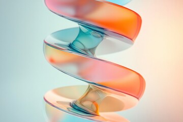 Poster - Colorful circular layers twist upward in a spiral formation, creating a mesmerizing design effect that captivates the viewer’s attention