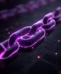 Poster - A Glowing Purple Chain of Digital Interconnected Data Structures