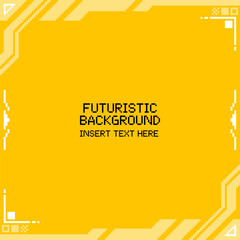 Poster - Yellow Pixel Art Futuristic Industrial Style Flat Interface Background