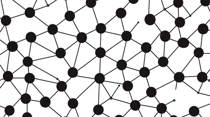 Abstract network of interconnected nodes on white background