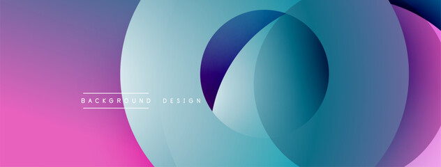 Aufkleber - Layered circular shapes in vivid colors form a gradient-rich abstract design with smooth transitions, depth effects, and a modern, futuristic aesthetic