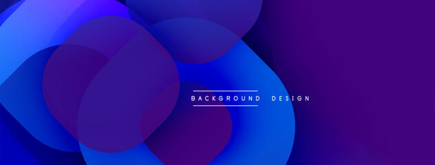 Aufkleber - Circular abstract design with overlapping translucent circles and round shapes, blending gradients and smooth curves, creating depth, contrast, and a dynamic visual effect
