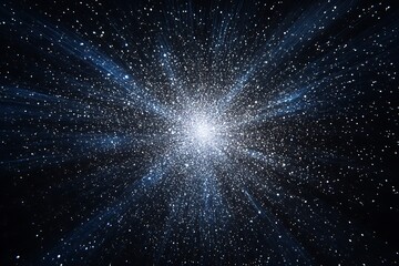 globular cluster formation in deep space with bright stars and light rays background