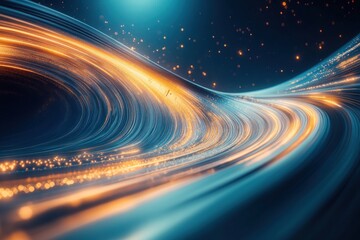 Poster - Swirling dynamic patterns of light create a mesmerizing visual in vivid colors, evoking energy and movement in a contemporary art style