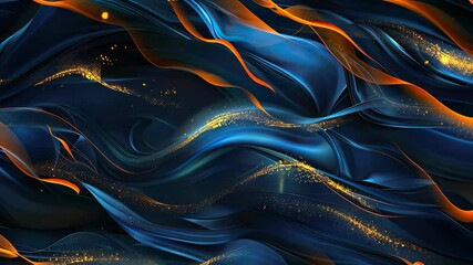 Fototapete - Swirling colors of blue and orange create an eye-catching abstract display filled with movement and energy