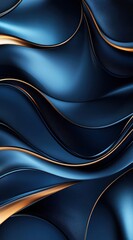 Poster - Sleek abstract design features smooth dark waves with golden accents, evoking a sense of luxury and sophistication in a minimalist style