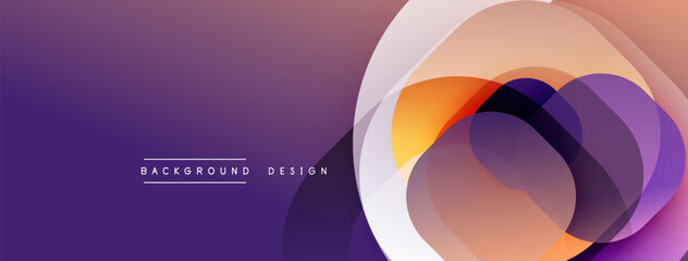 Leinwandbilder - Abstract background with layered translucent gradient shapes