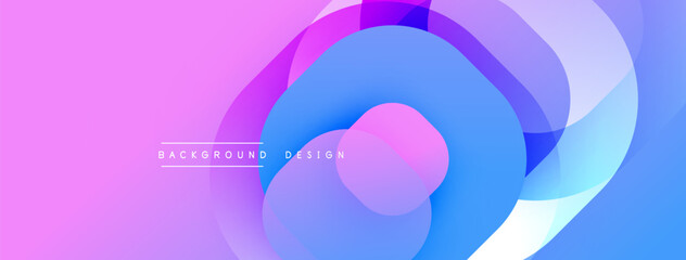 Leinwandbilder - Abstract background with layered translucent gradient shapes