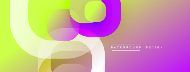 Leinwandbilder - Abstract background with layered translucent gradient shapes