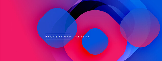 Leinwandbilder - Abstract background with layered translucent gradient shapes