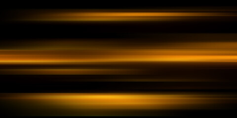 Poster - abstract blurred background with colorful stripes of light on dark orange and black, horizontal line