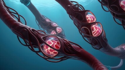 Poster - Exploring the depths of cellular structures in marine environments 3d visualization underwater perspective science