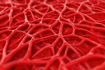 Poster - Exploring intricate red vascular networks macro photography studio setting abstract art concept
