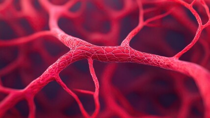Poster - Exploring blood vessel structures under microscope medical research lab detailed image scientific environment close-up view