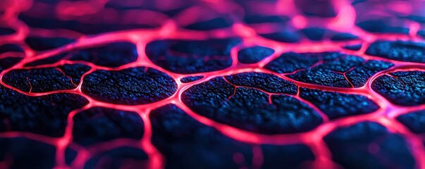 Poster - Dynamic lava flow patterns volcanic landscape macro photography nighttime environment abstract concept