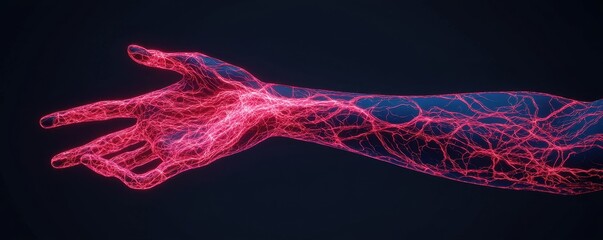 Poster - Dynamic energy flow digital realm visual art futuristic environment abstract viewpoint technological concept