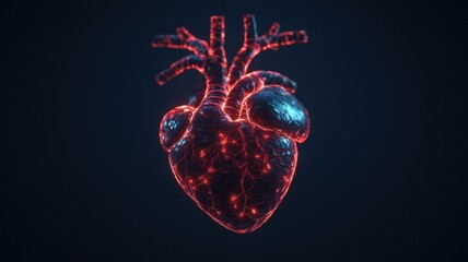 Poster - Dynamic heart visualization digital art abstract environment scientific concept 3d viewpoint