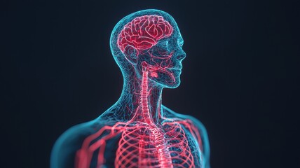 Poster - Exploring human anatomy 3d visualization of body systems digital art scientific environment side view