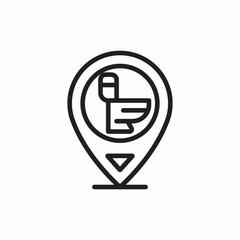 Poster - bathroom toilet location icon vector sign