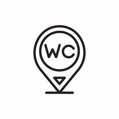 Poster - Restroom toilet location icon vector sign