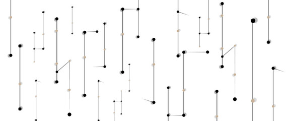 Aufkleber - Abstract background with connected black dots and thin white lines.