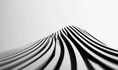 Poster - A captivating monochrome photograph showcasing a series of parallel and curving black and white lines.