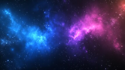 Wall Mural - vibrant space nebula background with stars, cosmic cloudscape and colorful galaxy illustration