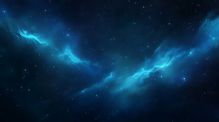 Wall Mural - cosmic symphony: blue nebula and stars in deep space, celestial wonder and galactic beauty