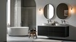 © mas - Modern Bathroom with Double Sinks, Stylish Decor