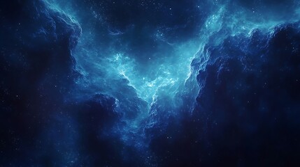 Wall Mural - captivating blue nebula cloudscape with cosmic dust and starlight background for space exploration