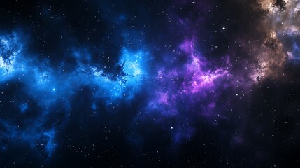 Wall Mural - cosmic canvas of vibrant nebula clouds and sparkling stars in deep space, abstract galaxy view