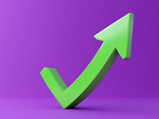 Poster - Lime Green Upward Arrow: A Bold, 3D Graphic Design