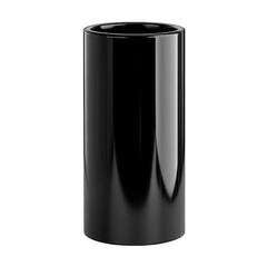 Poster - Glossy black cylinder isolated on transparent background