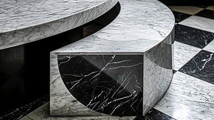 Poster - A detailed photograph of a curved stone architectural element