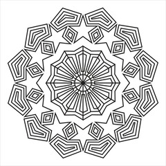 Fototapete - Art line pattern vector mandala design.