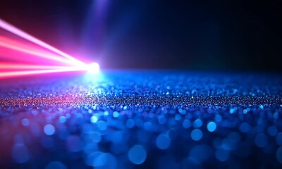 Poster - Abstract shimmering surface with laser beams, modern futuristic backdrop, stage lighting